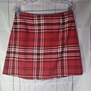 Design Lab Lord & Taylor red plaid 90’s skirt